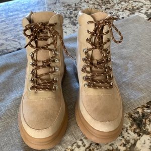 Tan winter JustFab size 11 boots. Great shape. Too small for me.